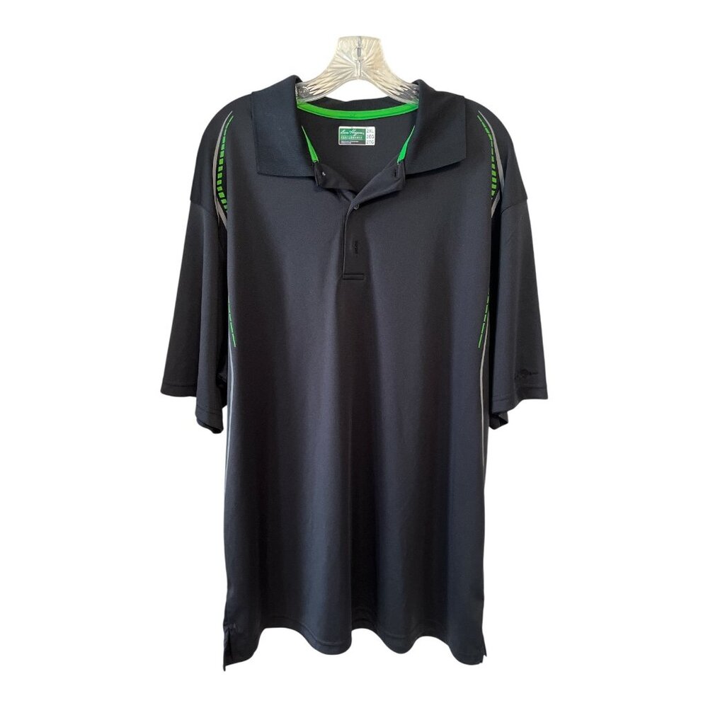 Ben Hogan Performance Golf Polo Shirt 2XL Black Green | Moisture-Wicking Activew